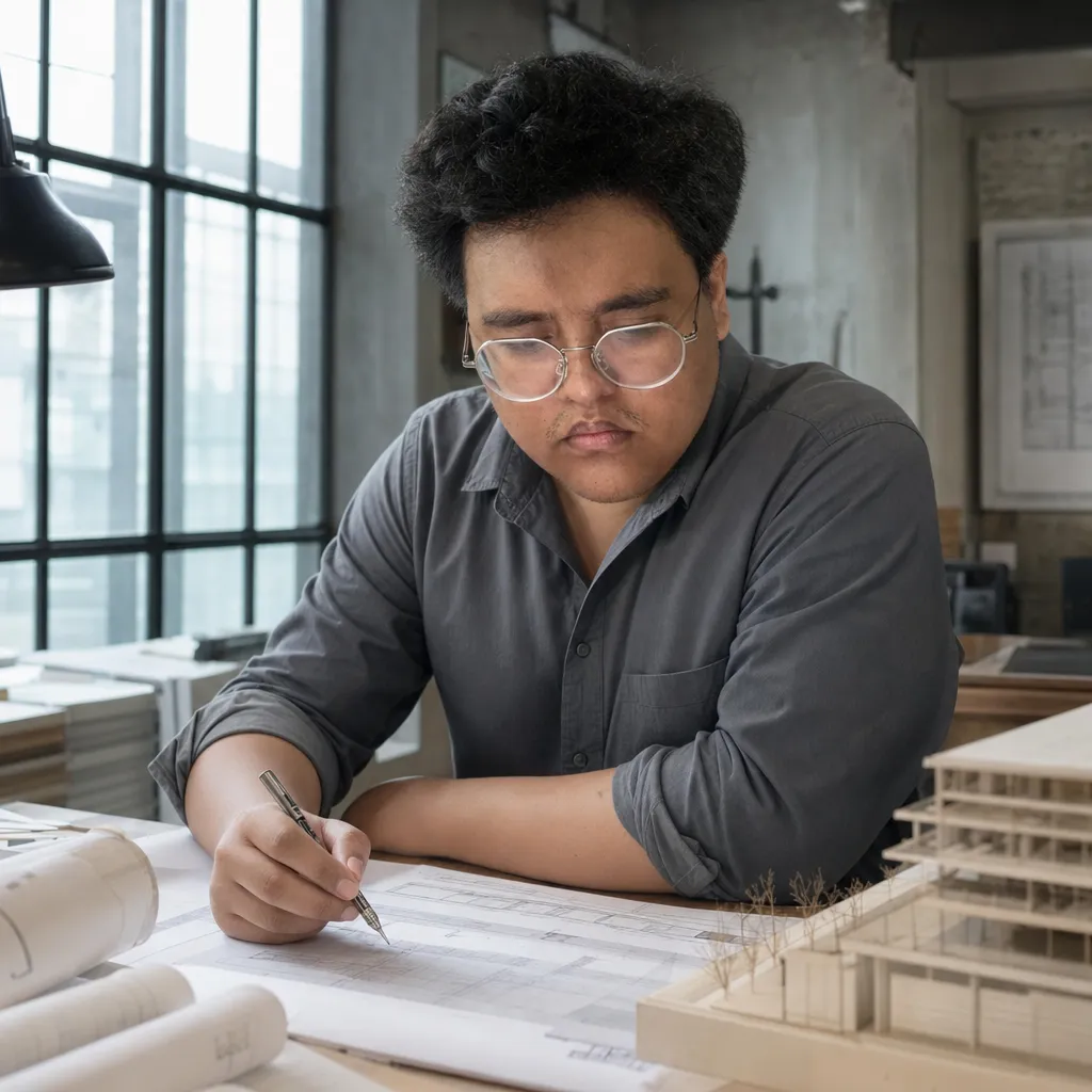 AI portrait result: Architect at the Desk