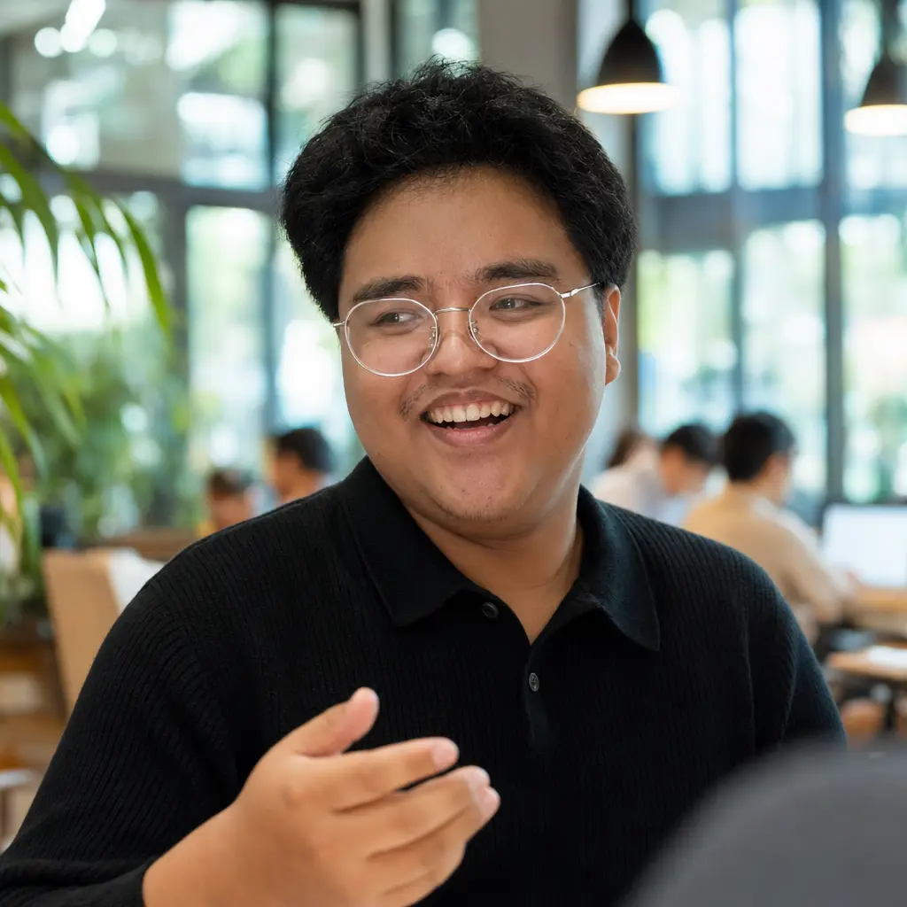 AI portrait: Coworking Candid (Professional / LinkedIn)