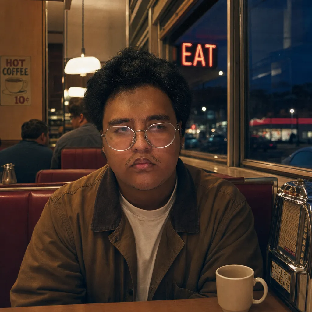 AI portrait result: Film Still Diner Night