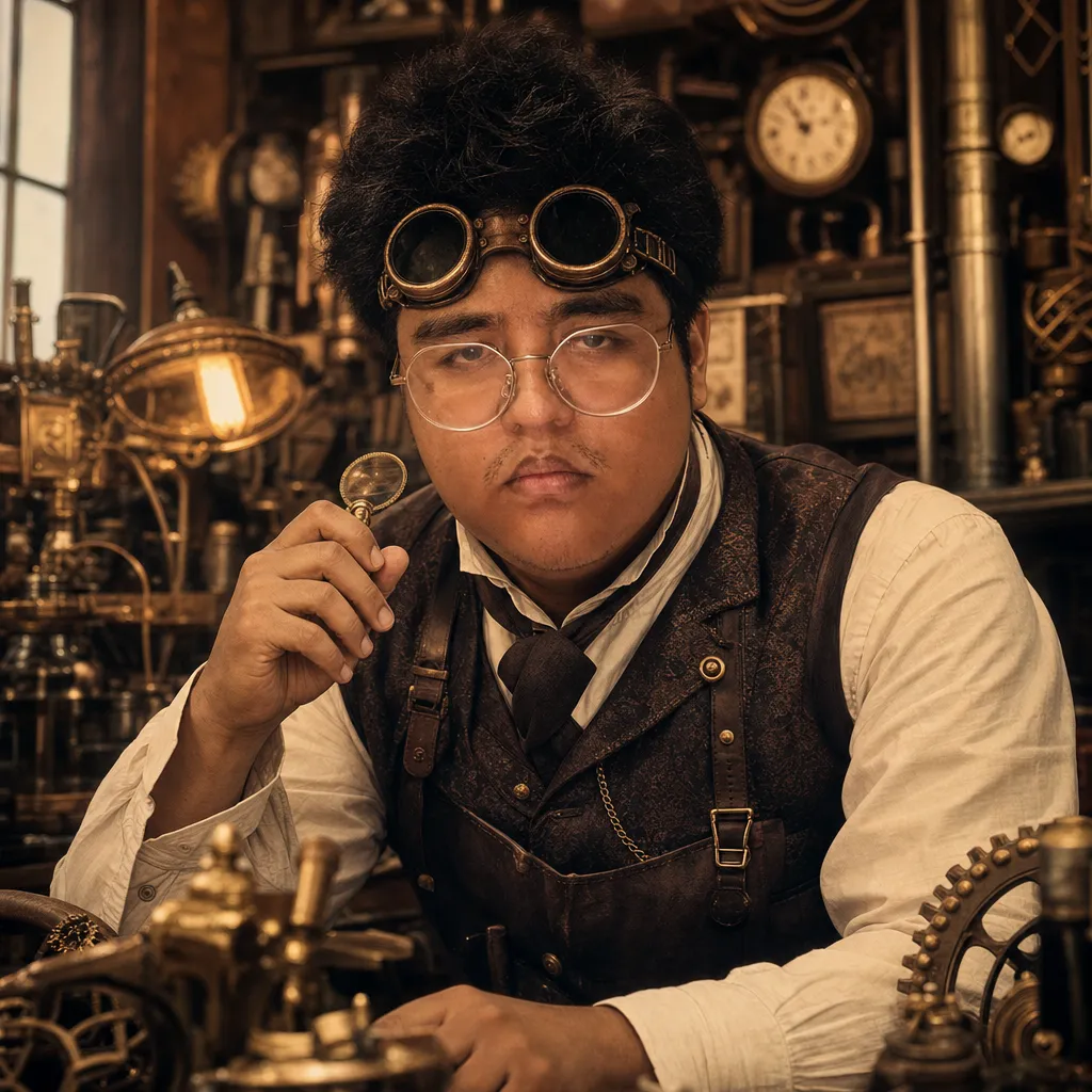 AI portrait result: Steampunk Inventor