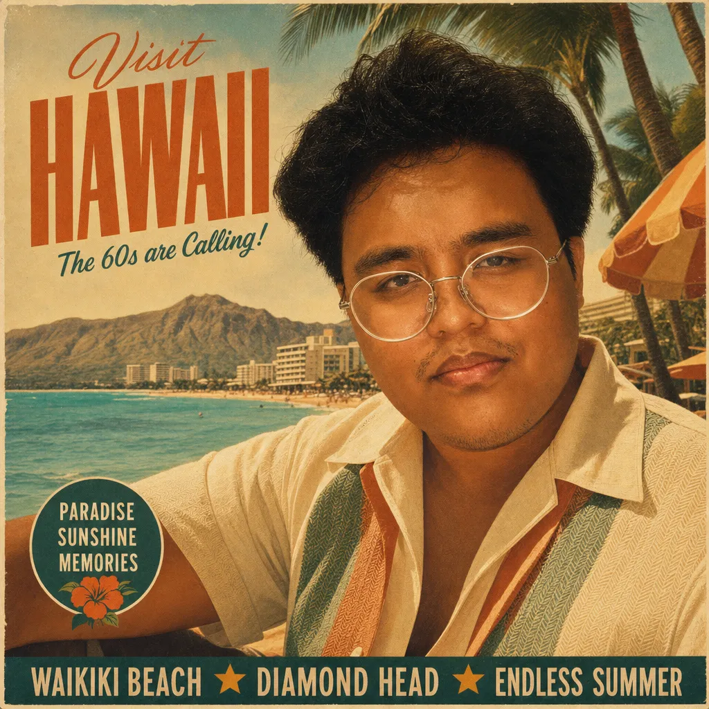 AI portrait result: Vintage Travel Poster Star