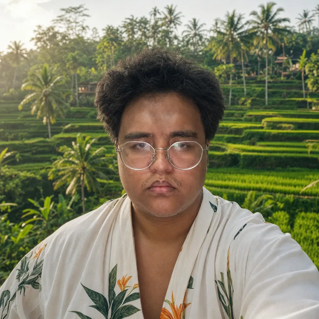 AI portrait result: Bali Rice Terraces