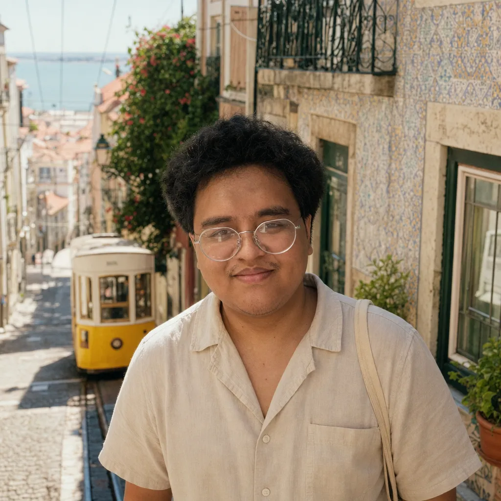 AI portrait result: Lisbon Tram Street