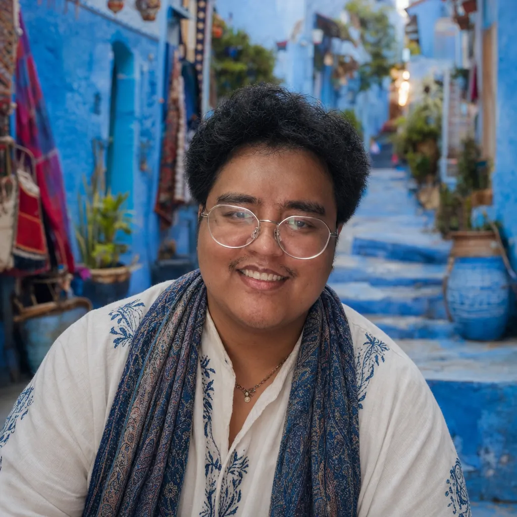 AI portrait result: Morocco Blue City