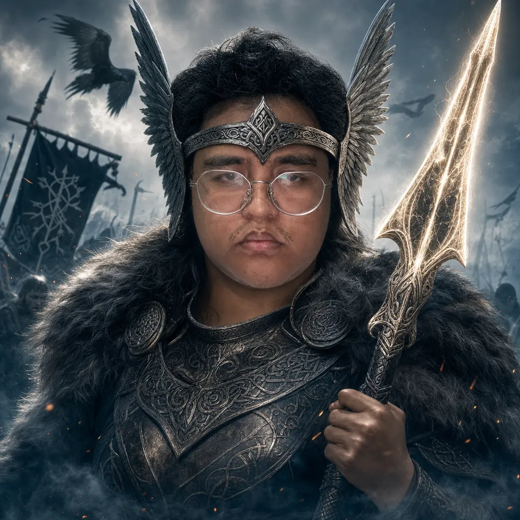 AI portrait result: Norse Goddess of War