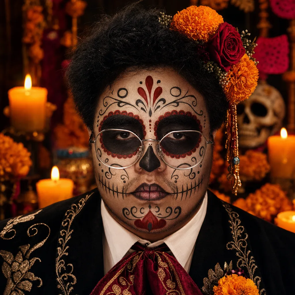 AI portrait result: Day of the Dead