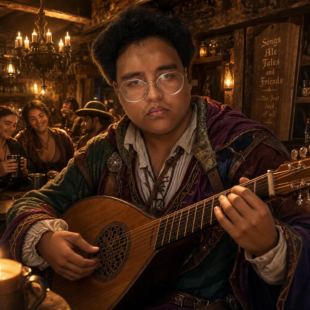 AI portrait: Fantasy Tavern Bard (Fantasy / Themed)